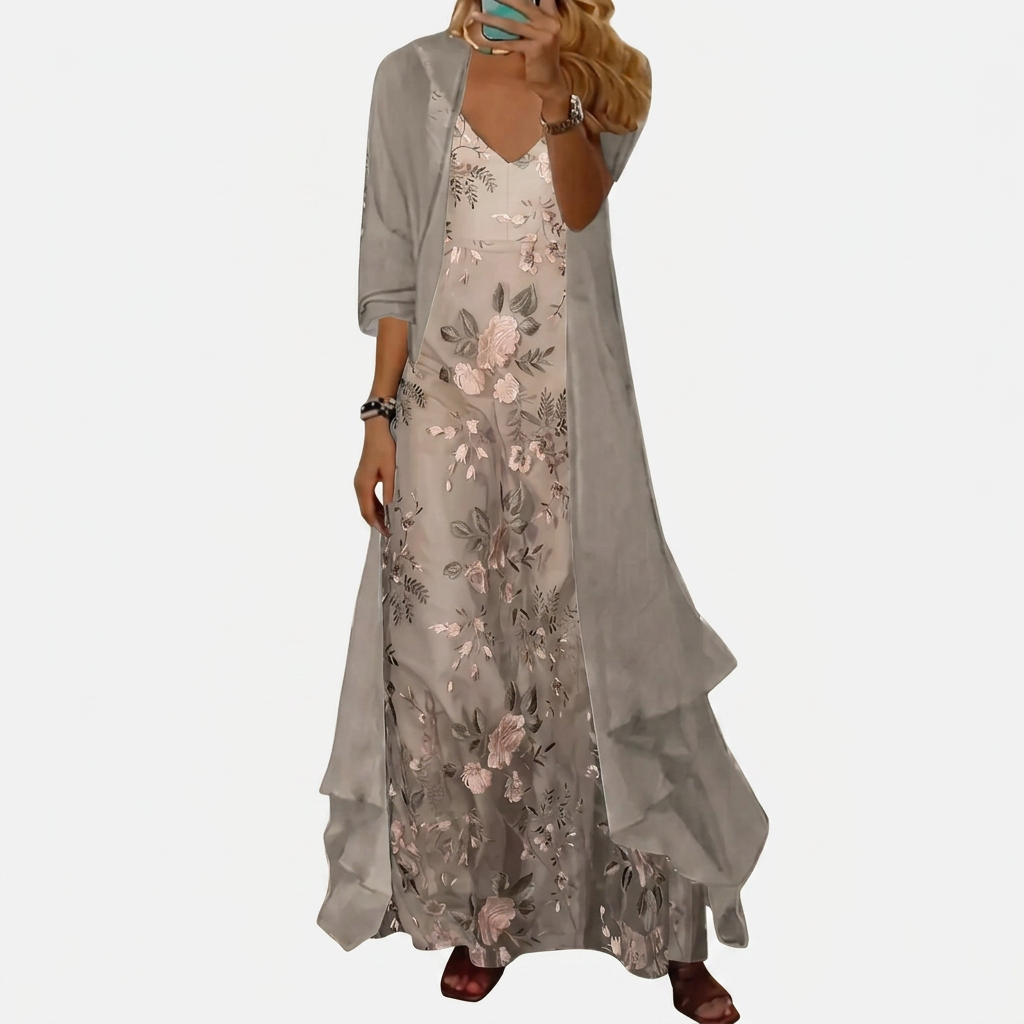 Elegant Maxi Dress Two-Piece Set