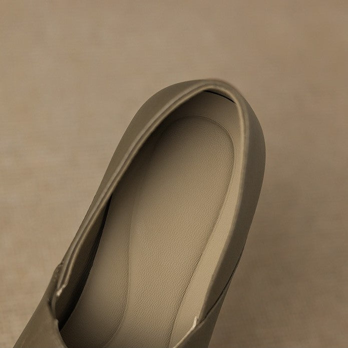 Women's Square-Toe Leather Slip-On