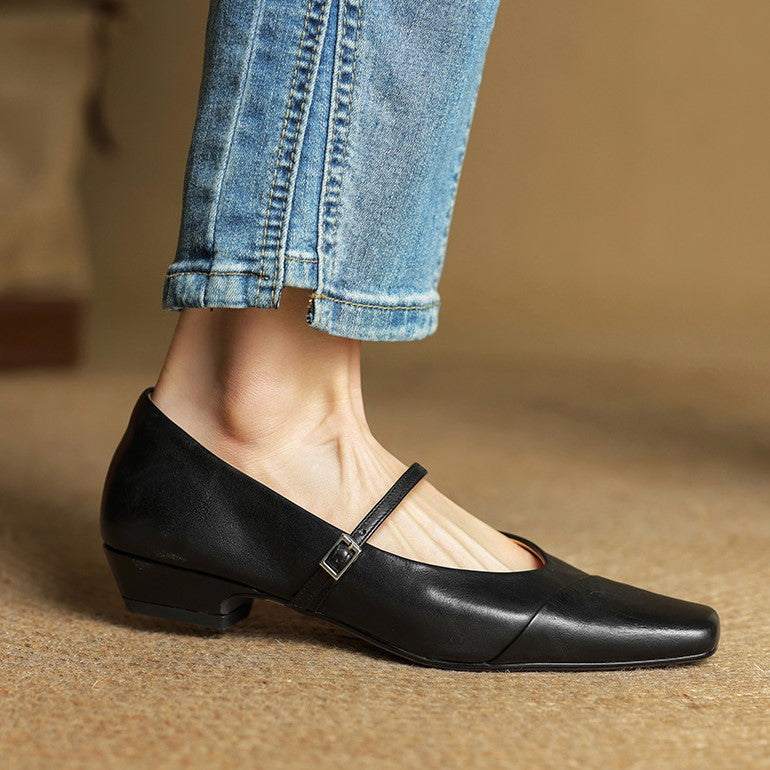 Women's Leather Mary Jane Flats
