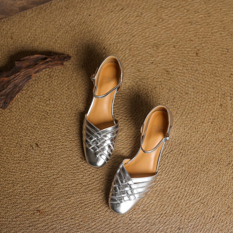 Women's Woven Leather Heels