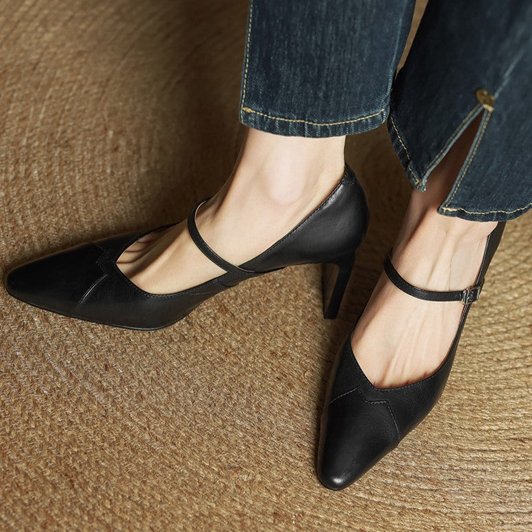 Women's Mary-Strap Leather Pumps
