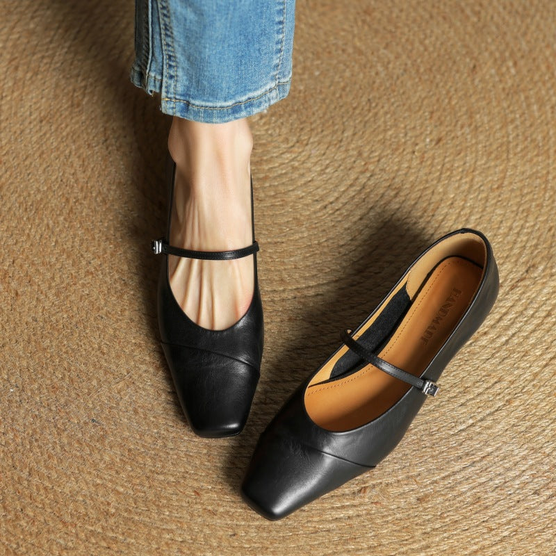 Women's Leather Mary Jane Flats