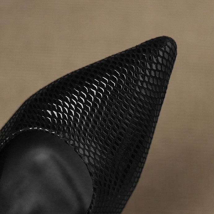 Women's Pointed Leather Slingback Heels