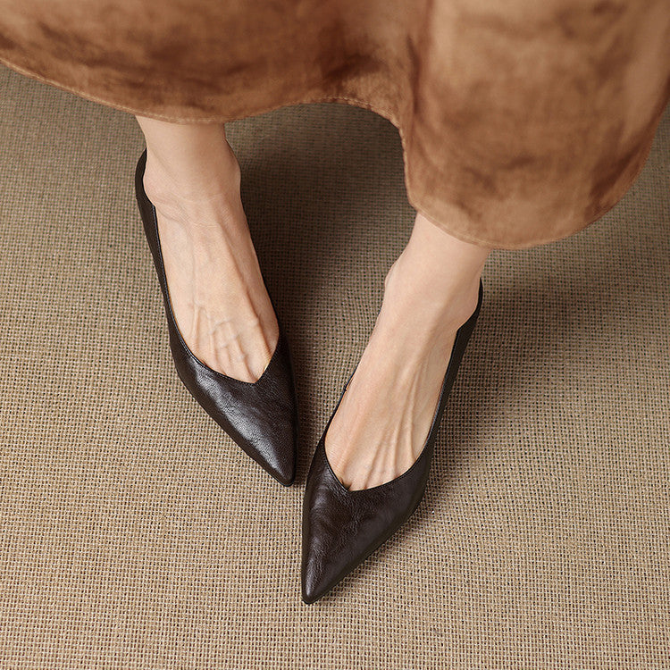 Women's Sculpted Leather Pumps