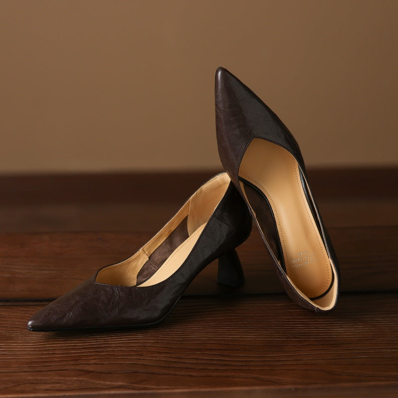 Women's Sculpted Leather Pumps