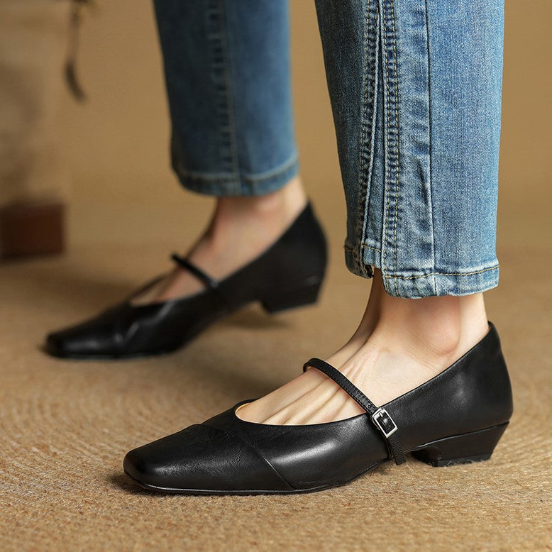 Women's Leather Mary Jane Flats