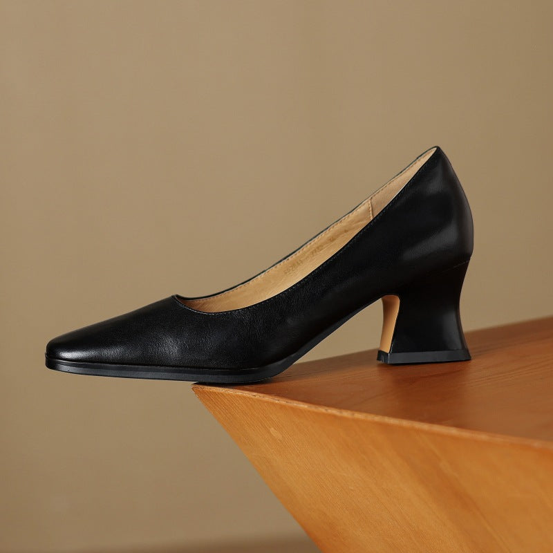 Women's Leather Square Pumps
