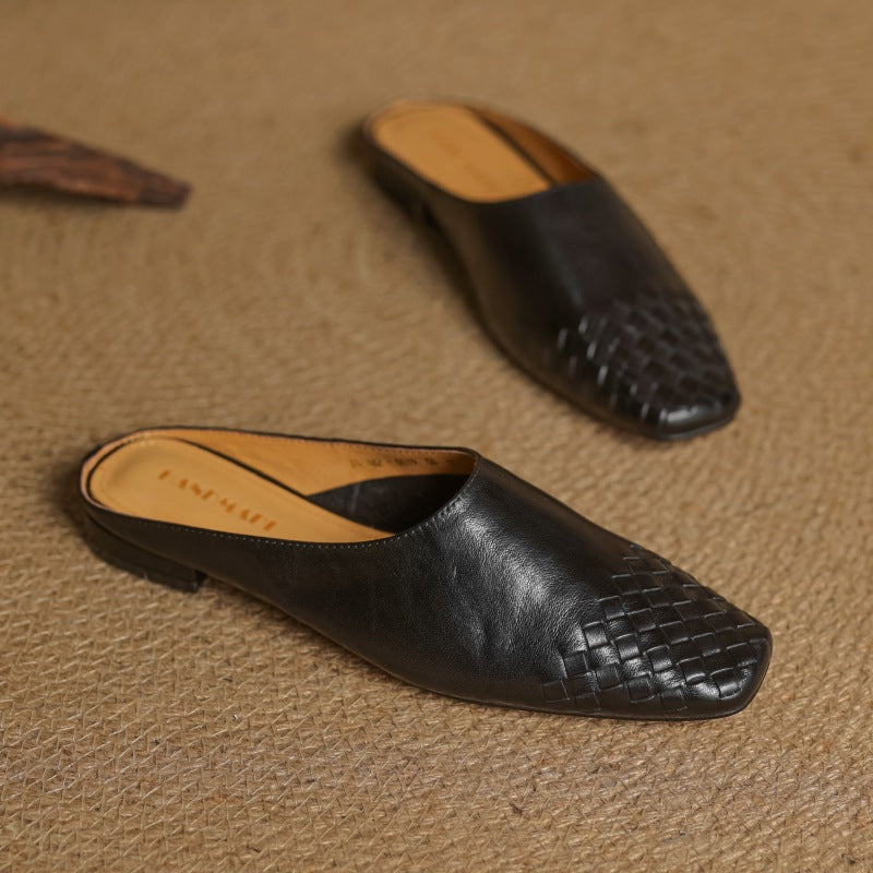 Women's Woven Leather Mules
