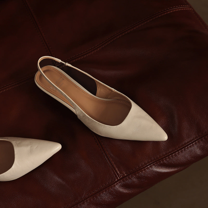 Women's Lambskin Leather Slingback Heels