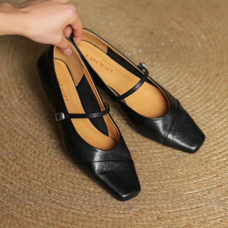 Women's Leather Mary Jane Flats