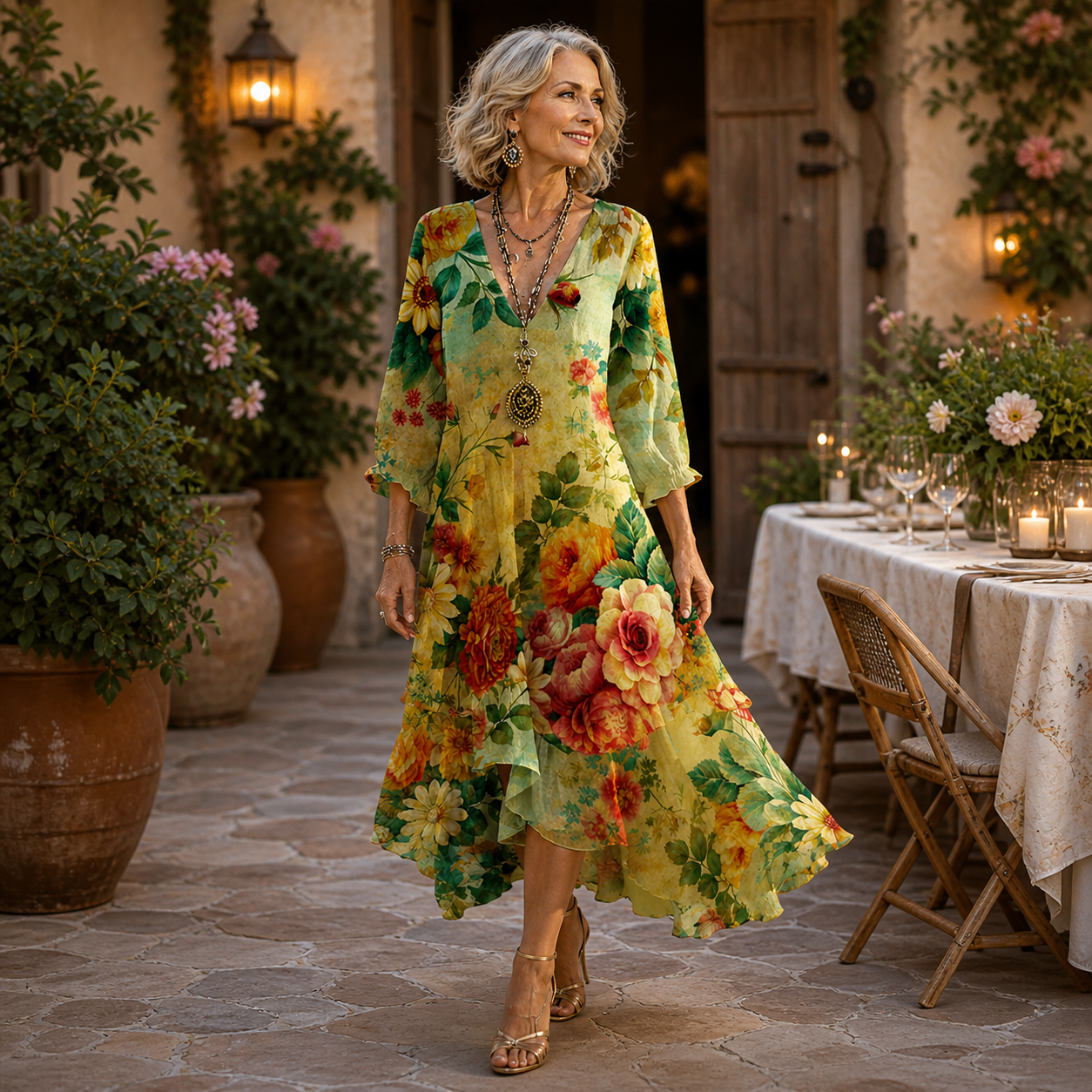 Florence™ | Effortless Floral Midi Dress