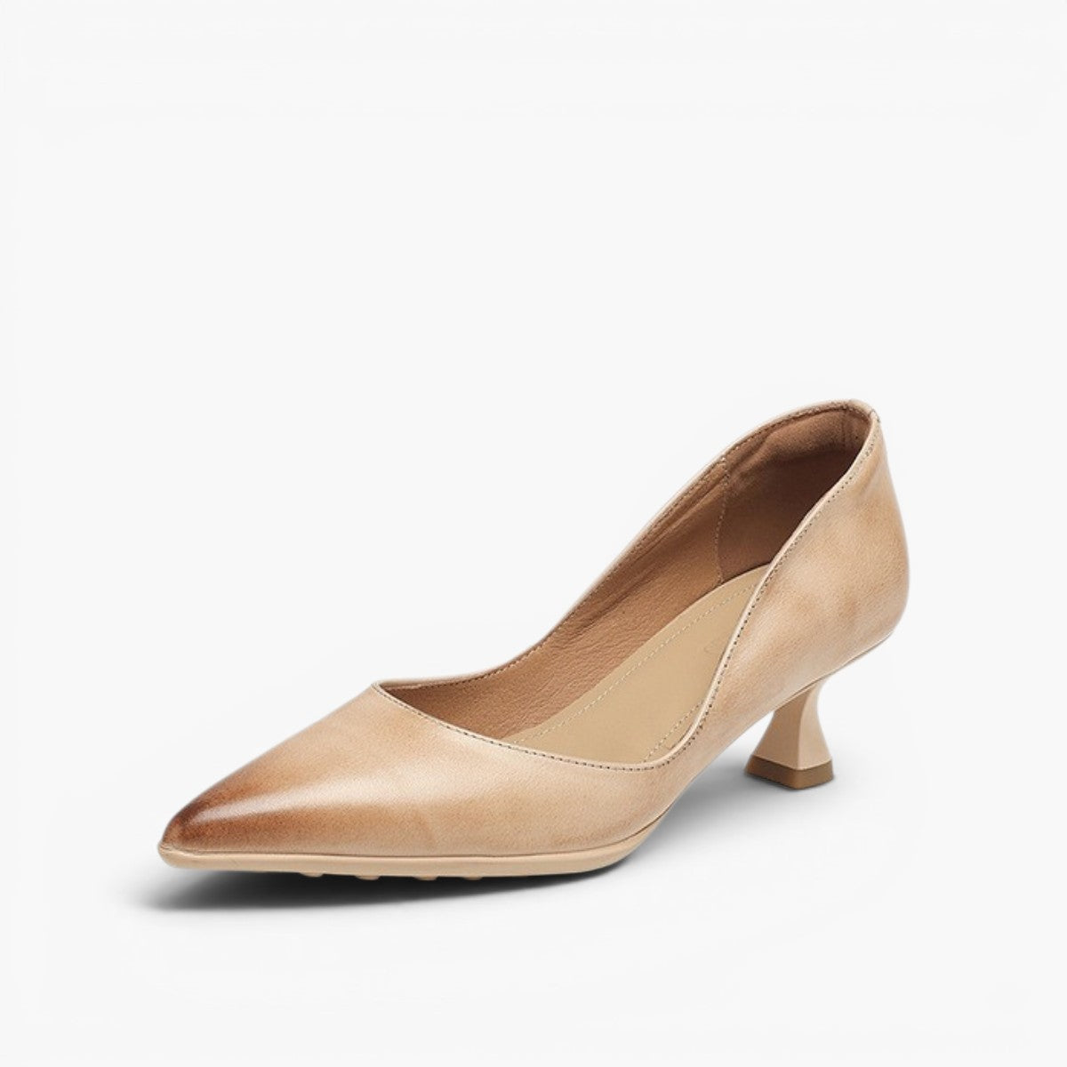 Women's Leather Kitten Heels