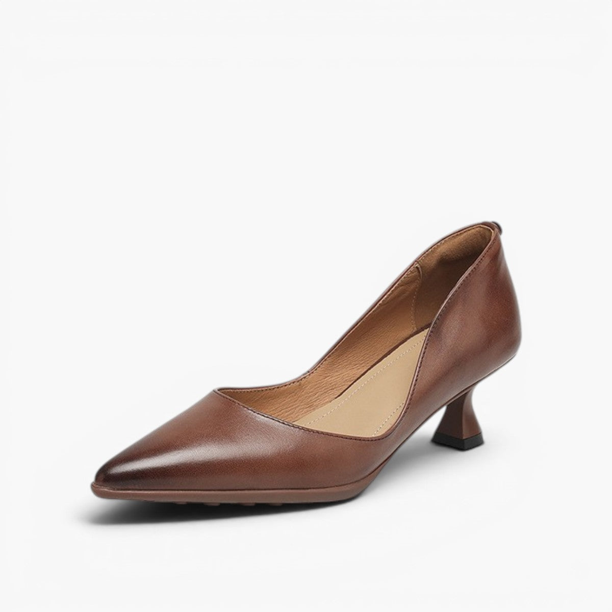 Women's Leather Kitten Heels