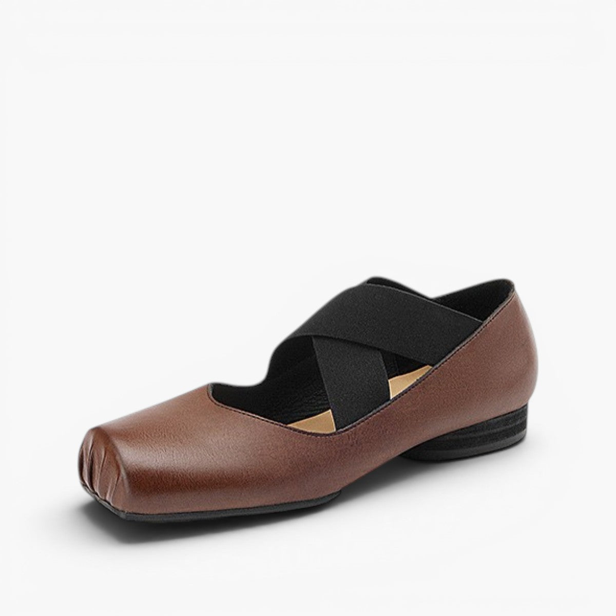 Women's Square Toe Leather Ballets