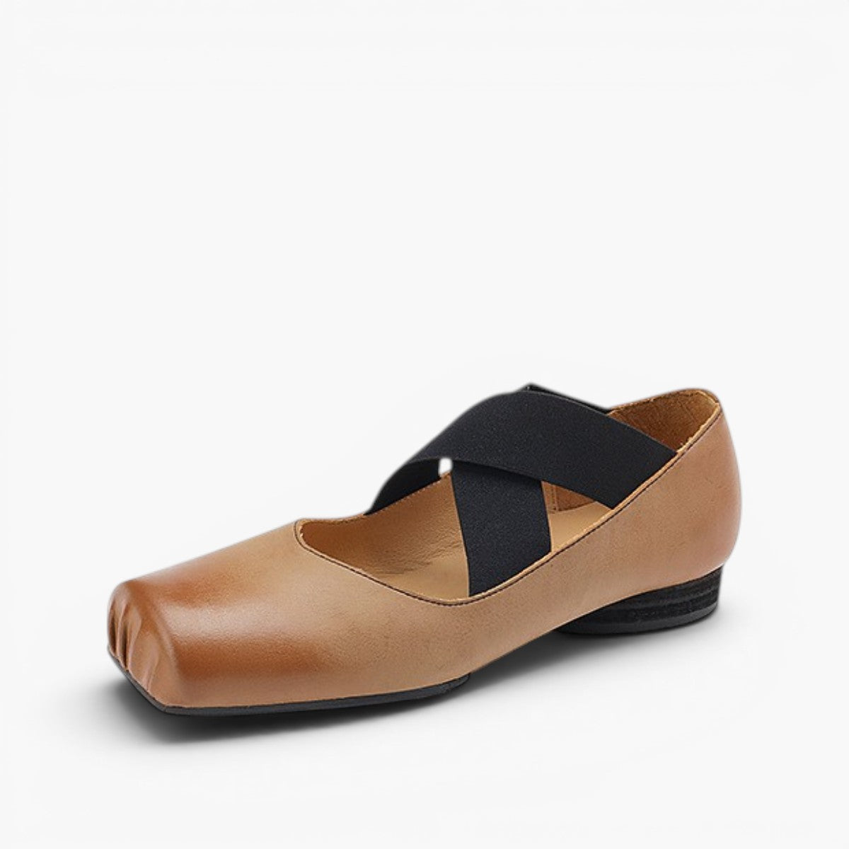 Women's Square Toe Leather Ballets
