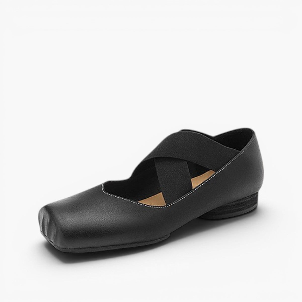 Women's Square Toe Leather Ballets