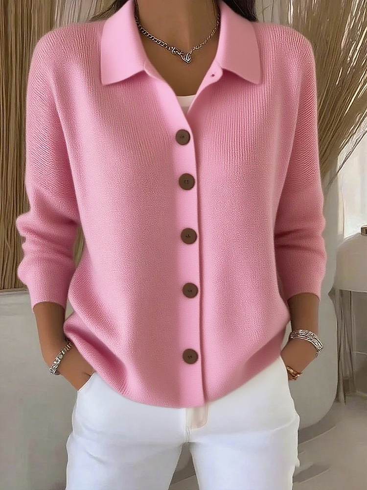 Chloe | Women’s Collared Button-Front Knit Cardigan