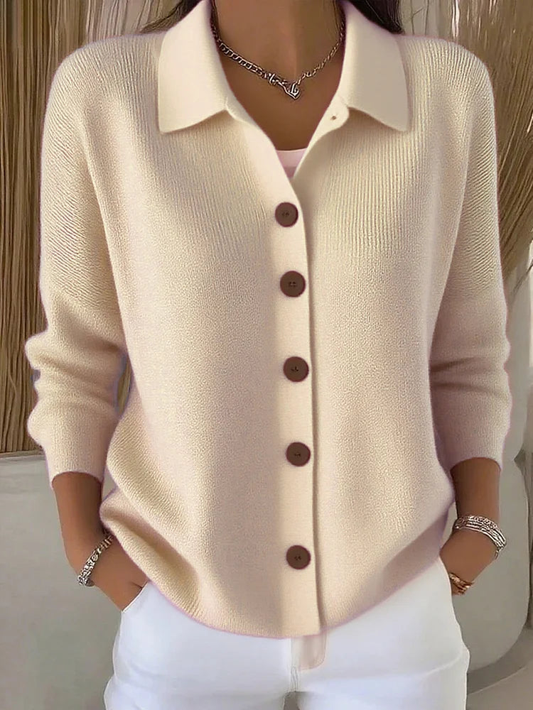 Chloe | Women’s Collared Button-Front Knit Cardigan