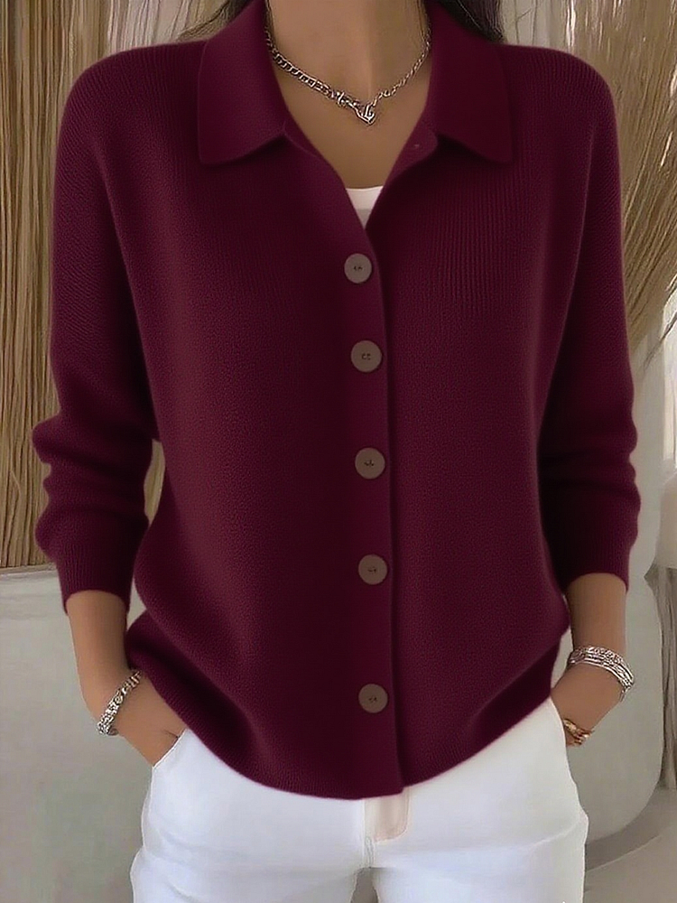 Chloe | Women’s Collared Button-Front Knit Cardigan