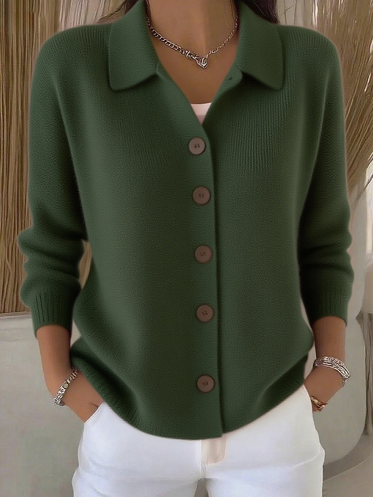 Chloe | Women’s Collared Button-Front Knit Cardigan