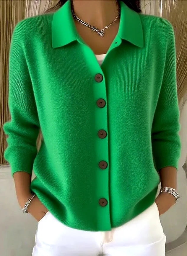 Chloe | Women’s Collared Button-Front Knit Cardigan