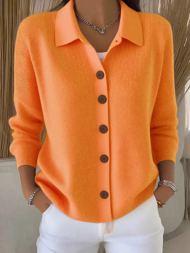 Chloe | Women’s Collared Button-Front Knit Cardigan