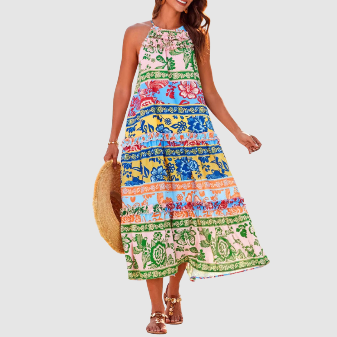 Daylenne™ | Boho Halter Maxi Dress