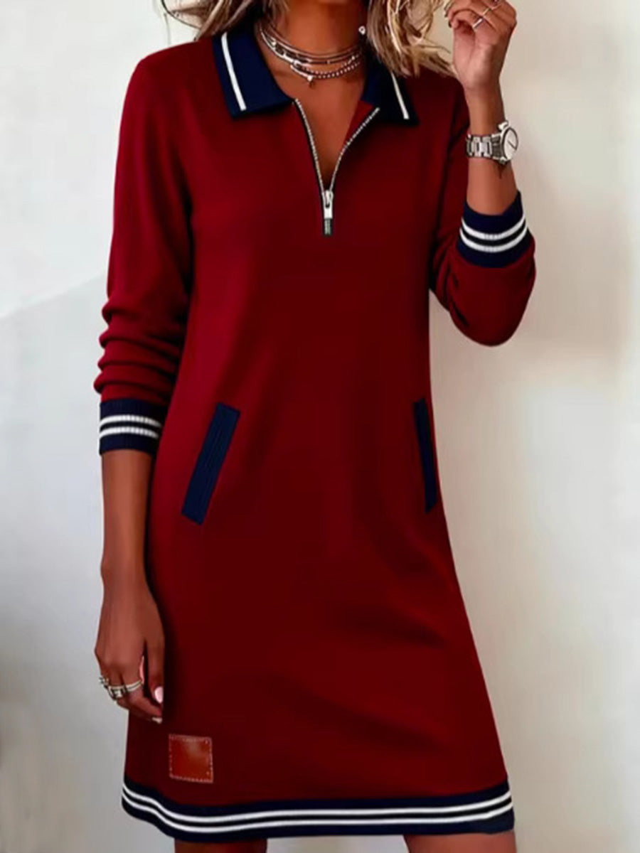 Kristeva™ | Zip-Front Polo Midi Dress