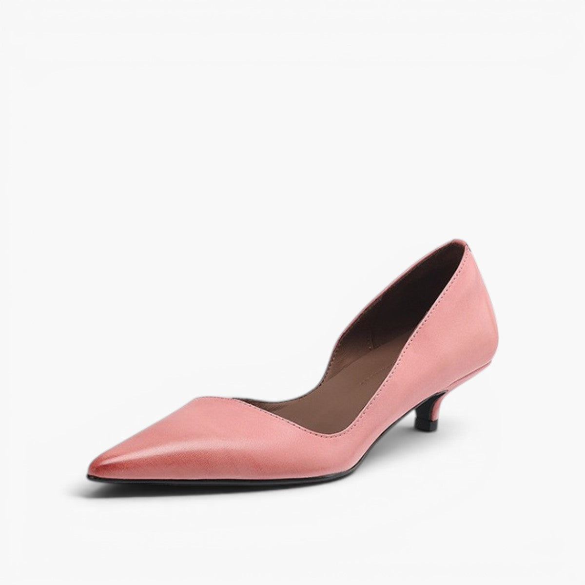 Women's Leather Kitten Heel Pumps