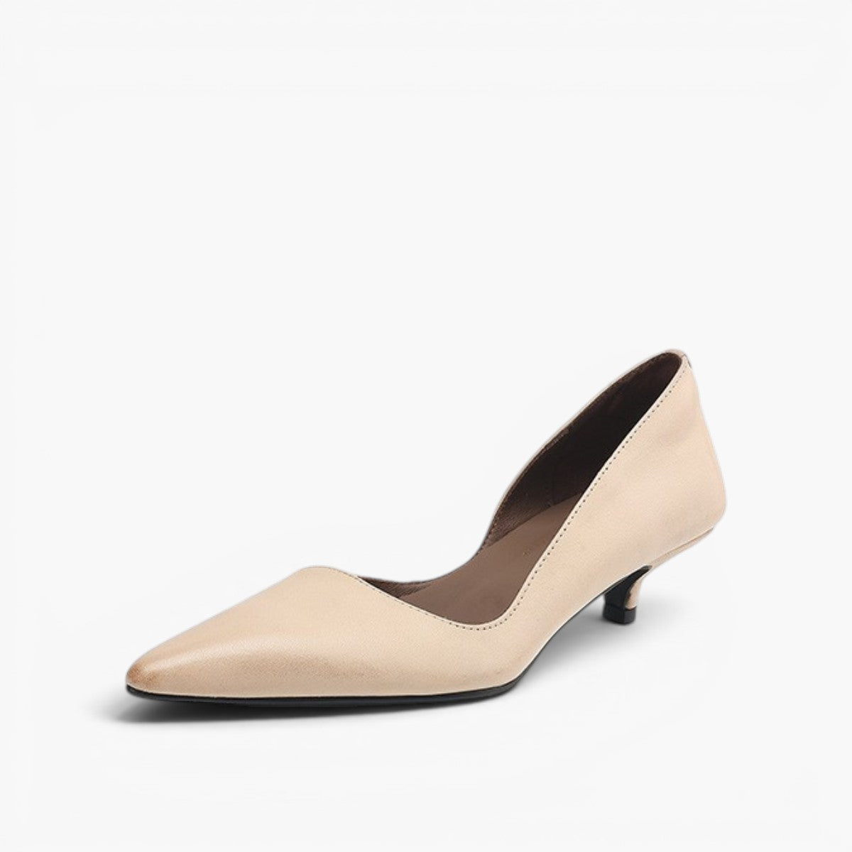 Women's Leather Kitten Heel Pumps