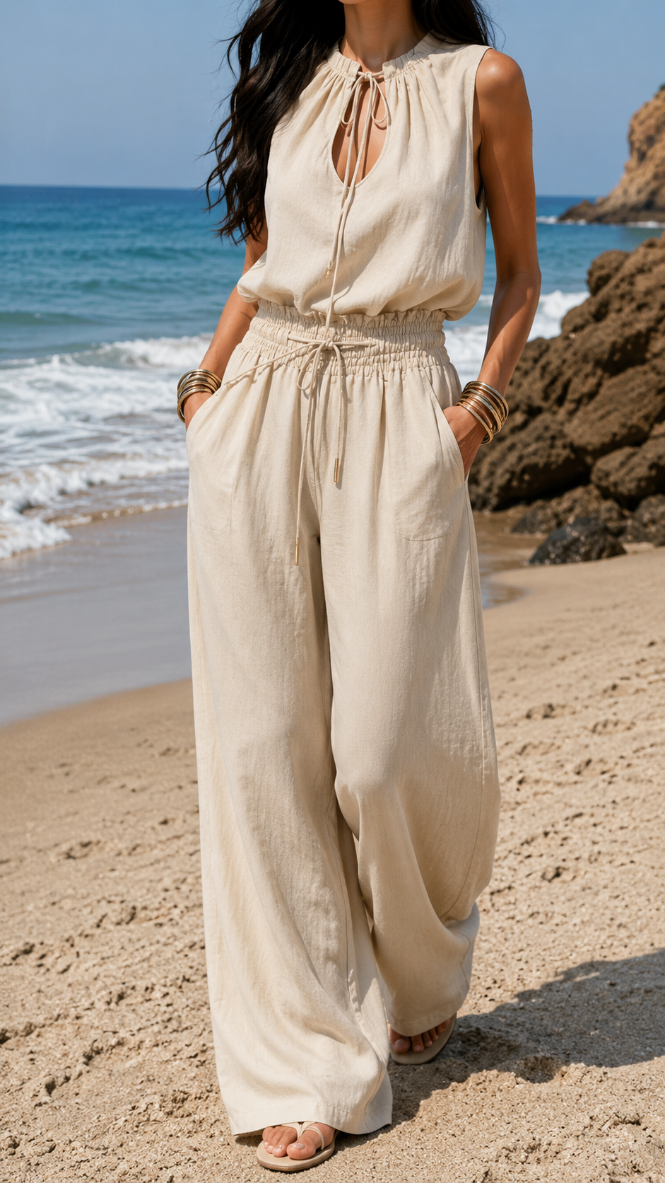Combinaison Boho Sable Blanc
