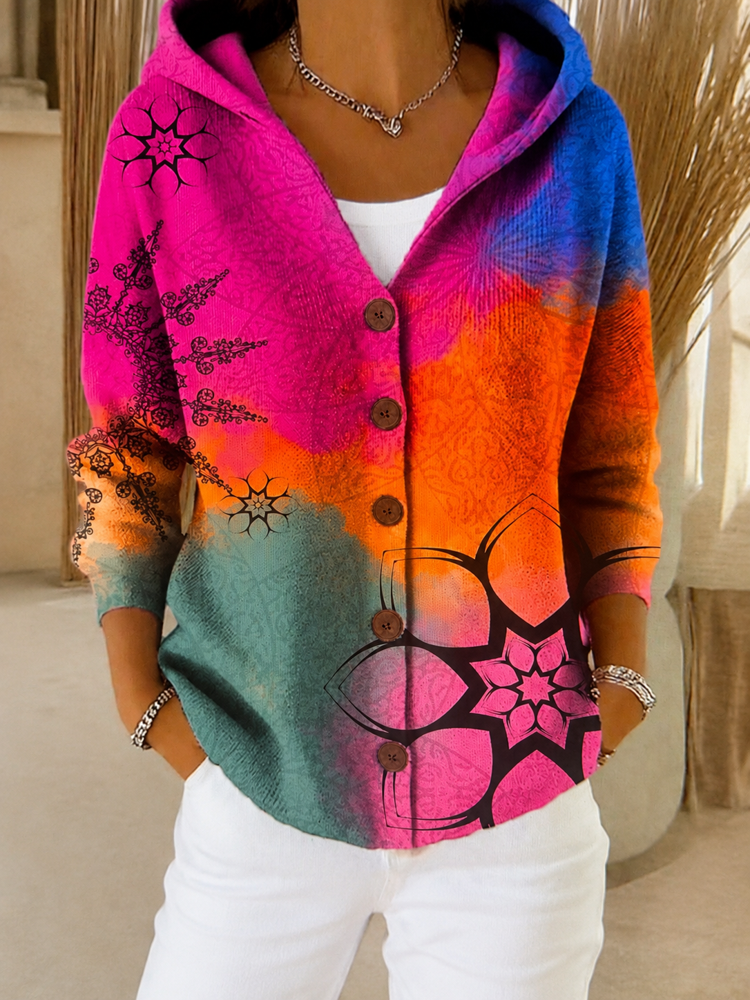 Kalinda™ | Artistic Hooded Cardigan