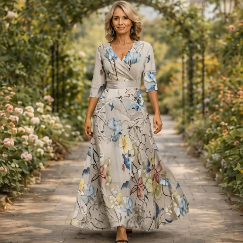 Ottilie™ | Wrap-Style Flowing Maxi Dress