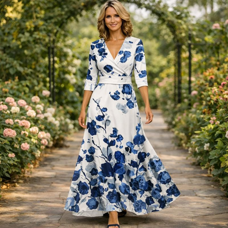Ottilie™ | Wrap-Style Flowing Maxi Dress