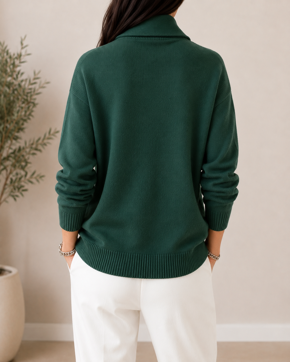 Lucinda™ | Shawl Collar V-Neck Sweater