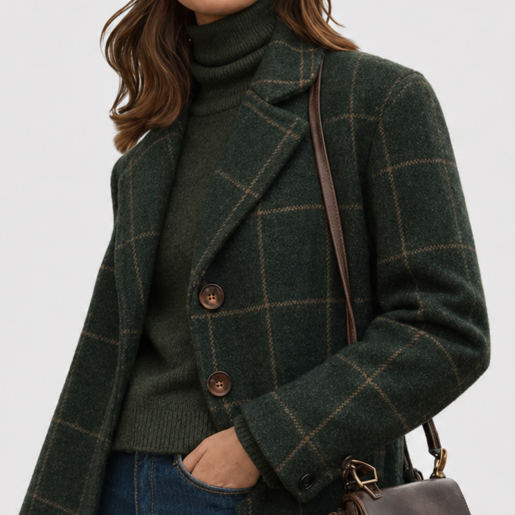 Women's Cozy Fabric-Blend Overcoat