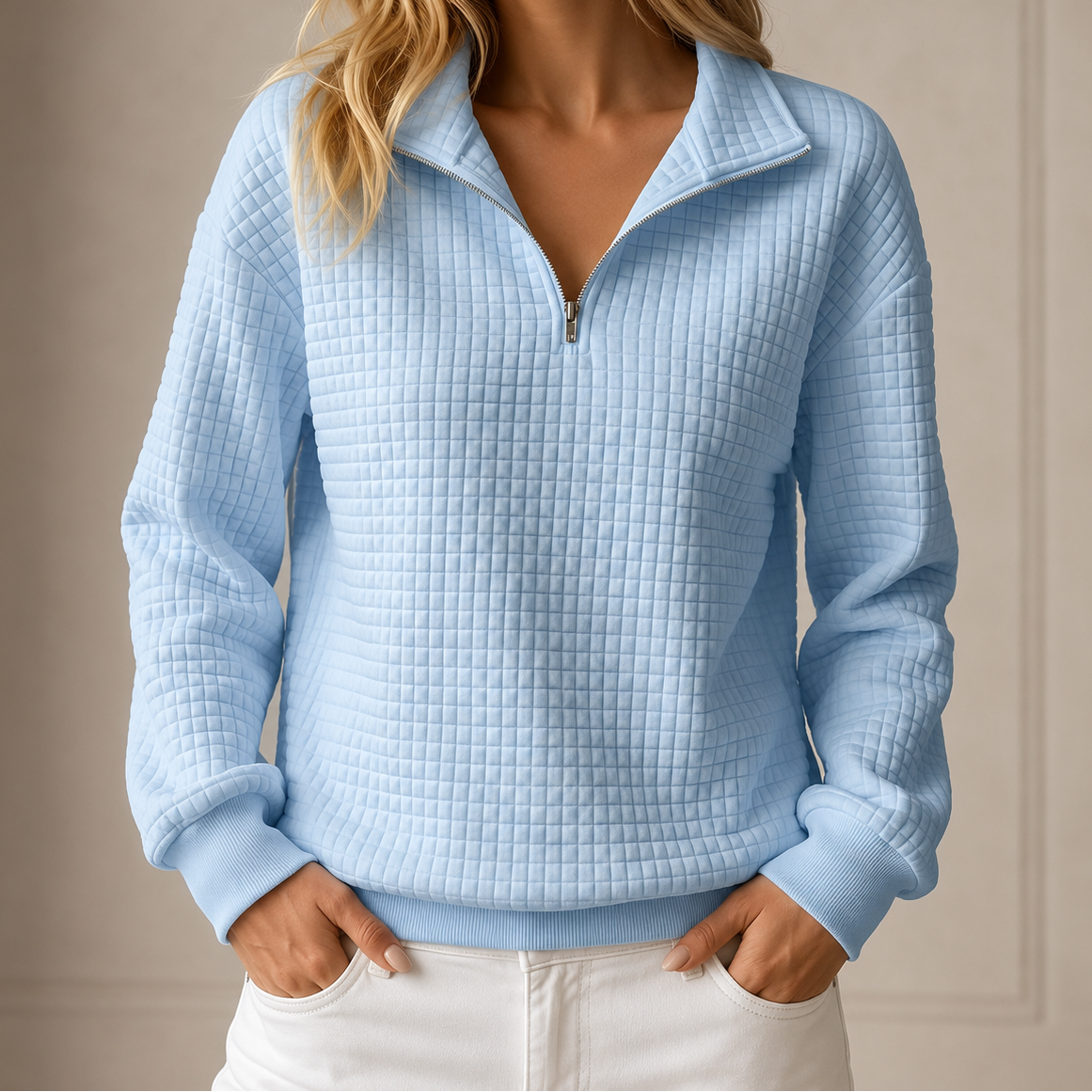 Bianca™ | Quilted Half-Zip Top