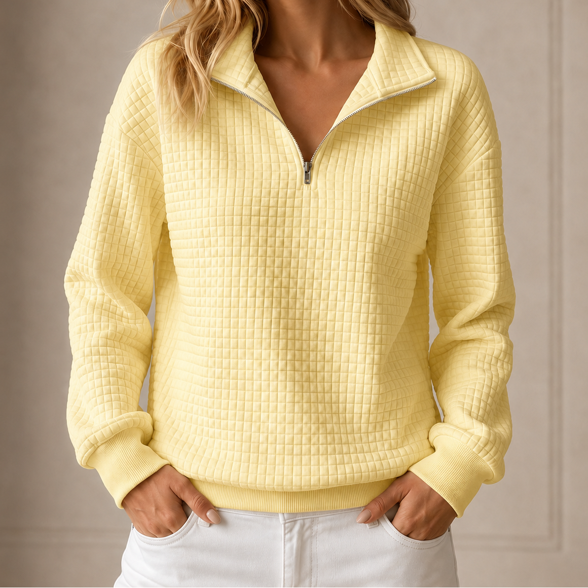 Bianca™ | Quilted Half-Zip Top