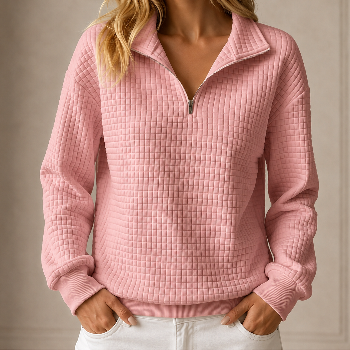 Bianca™ | Quilted Half-Zip Top