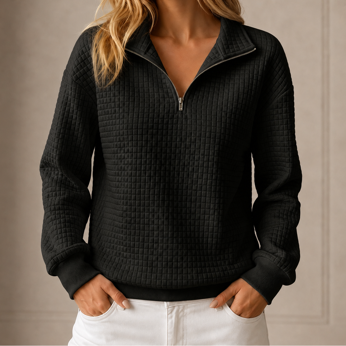Bianca™ | Quilted Half-Zip Top