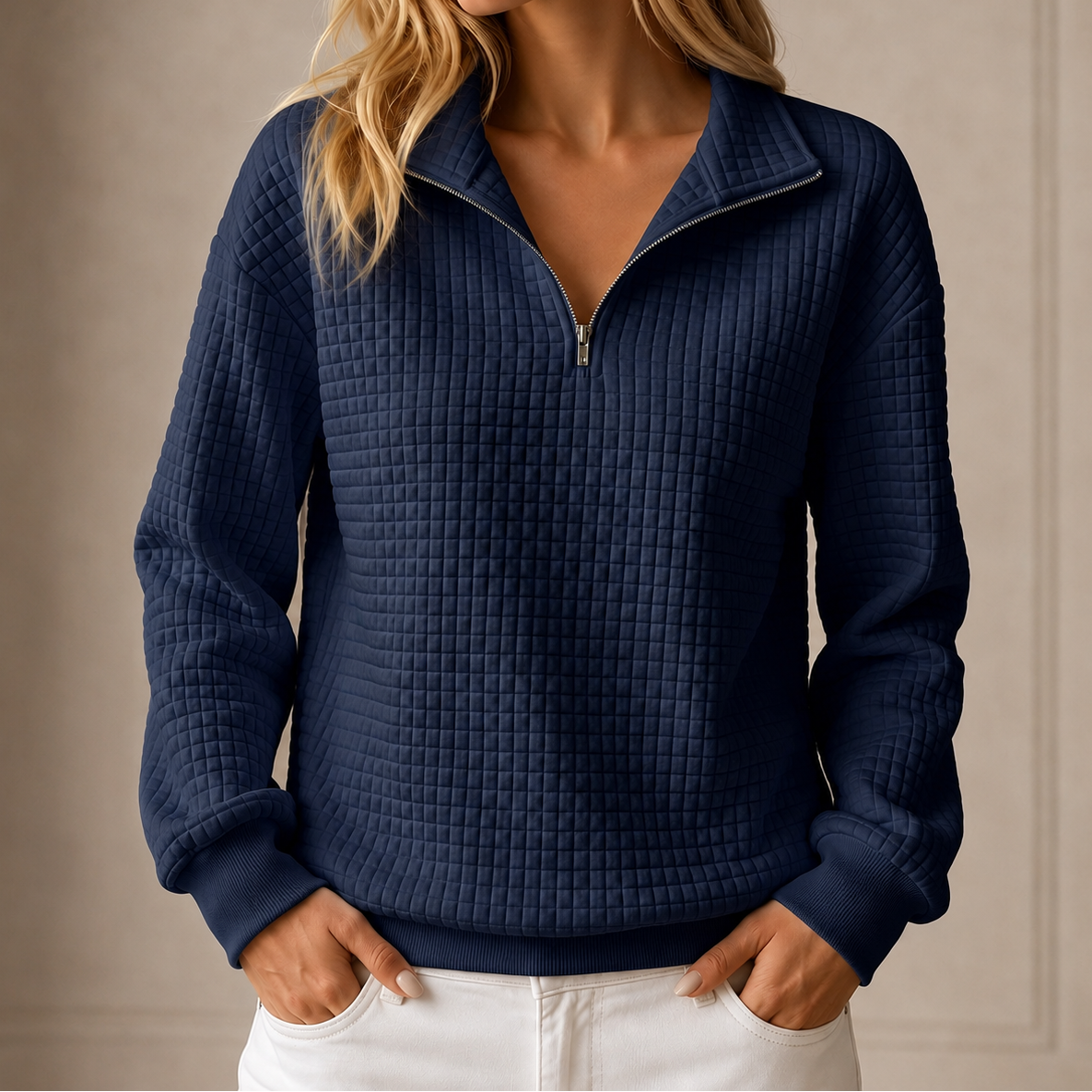 Bianca™ | Quilted Half-Zip Top