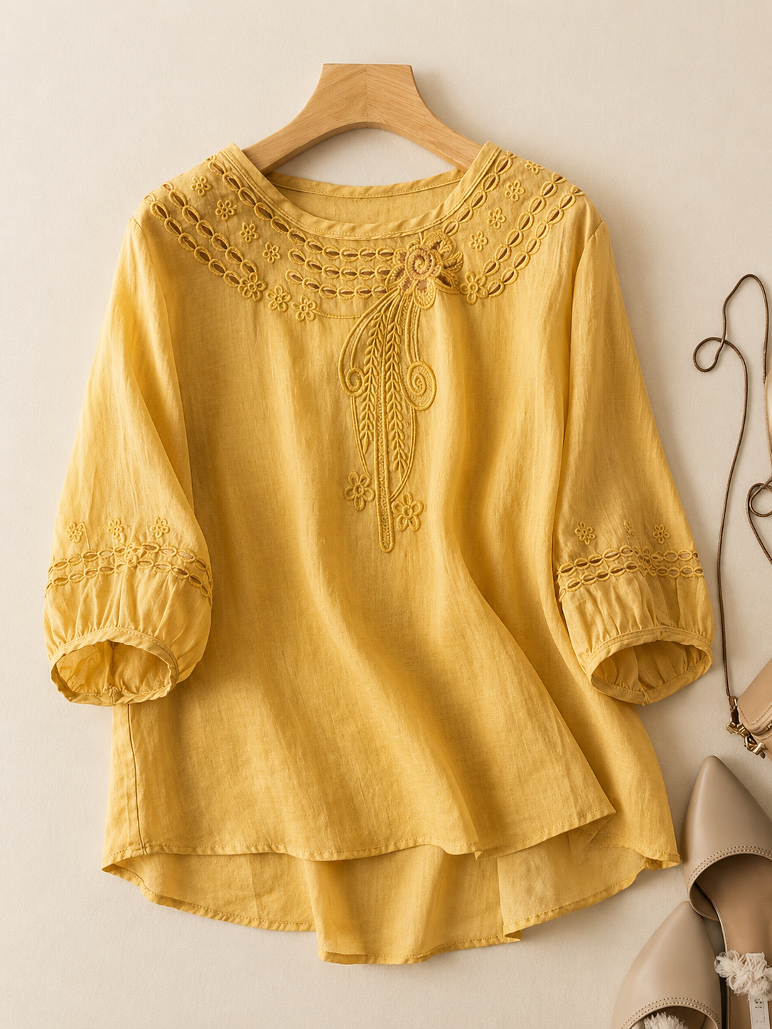 Viviana™ | Embroidered Art Retro Half Sleeve Shirt
