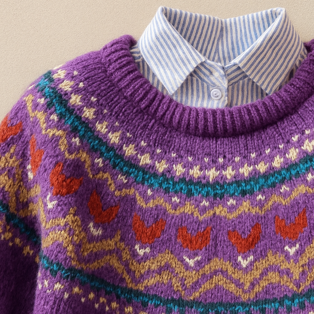 Vossara™ | Classic Vintage Knit Sweater