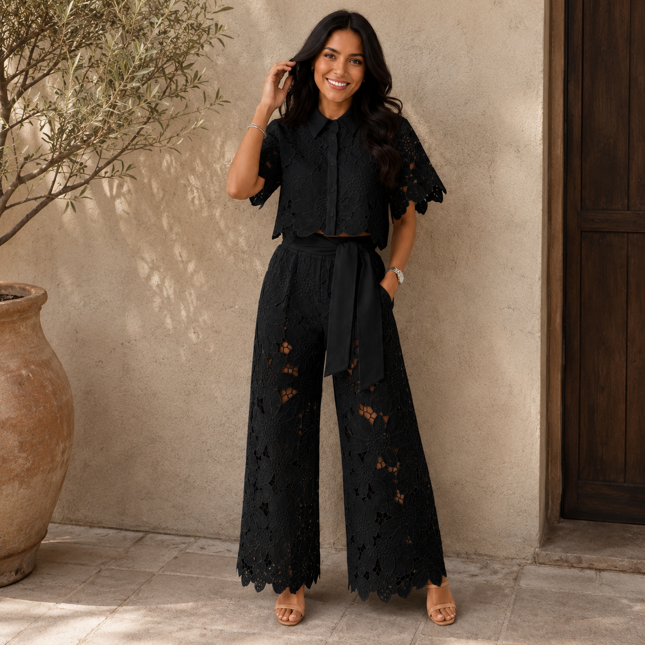 Margaux | Floral Lace Two-Piece Set