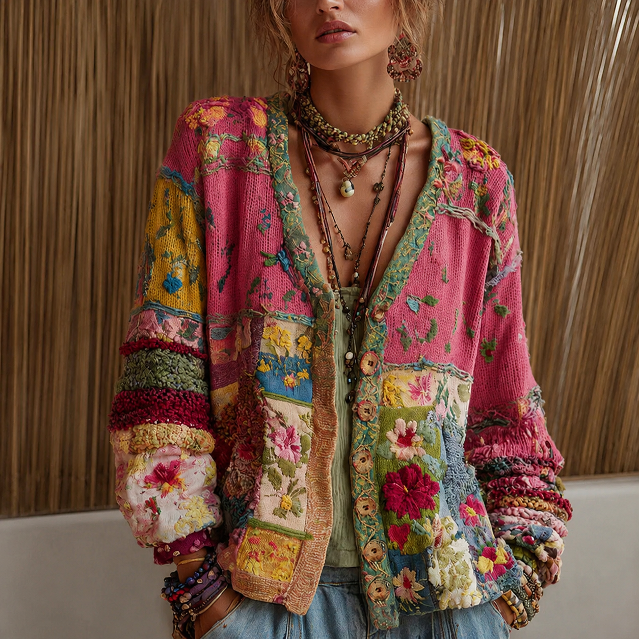 Lorelei™ | Patchwork Textured Cardigan
