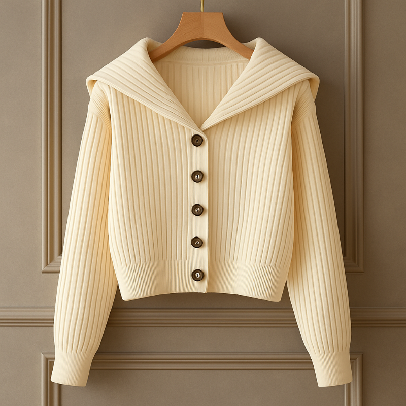 Greta™ | Ribbed Button-Front Cardigan