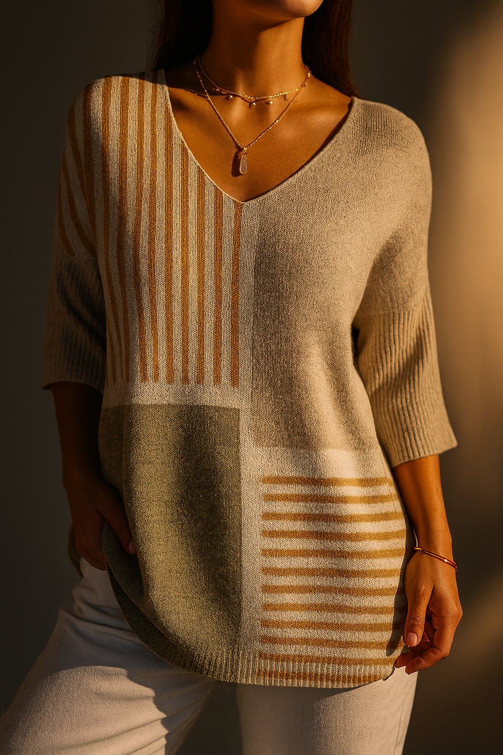 Guinara™ | Abstract Geometric Pattern Print Pullover