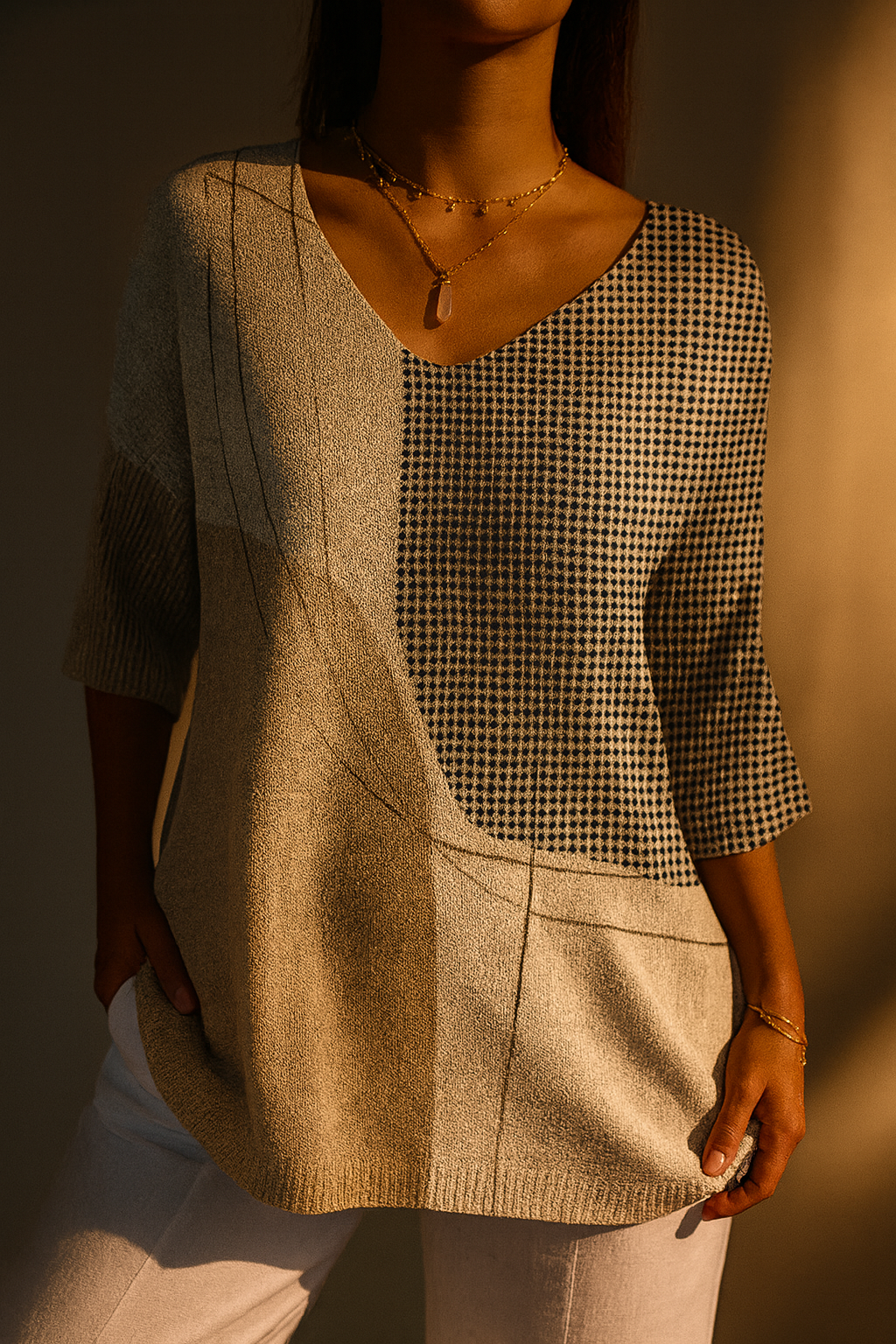 Rexana™ | Abstract Geometric Pattern Art Print Casual Pullover