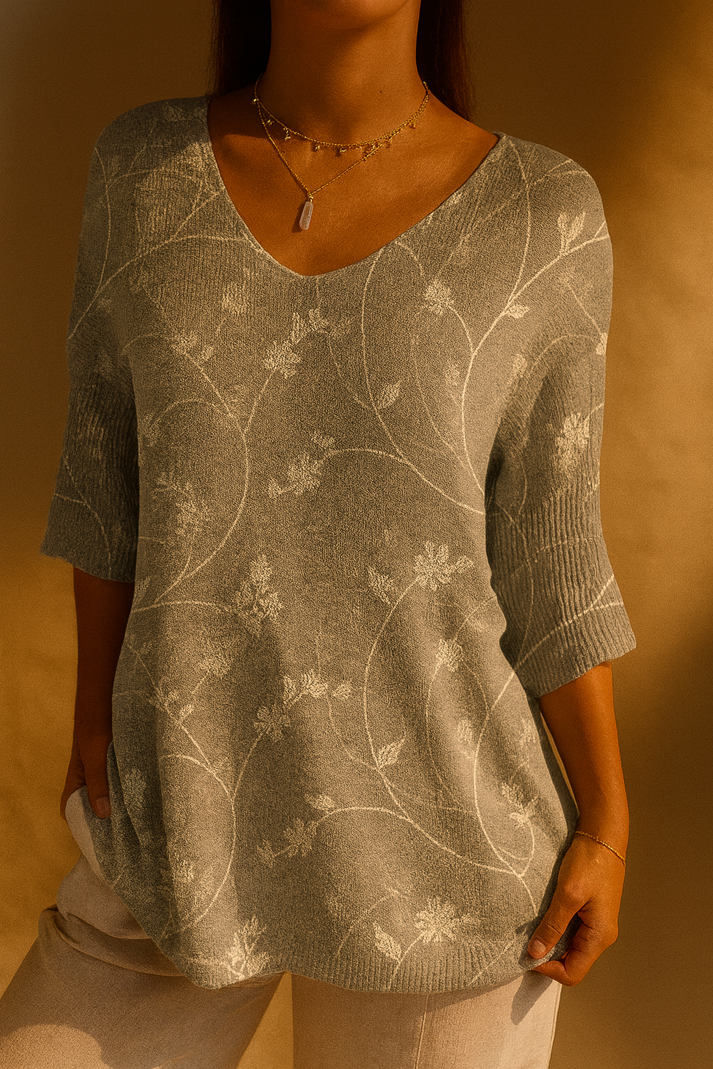 Hollie™ | Vintage Floral Casual Pullover Top