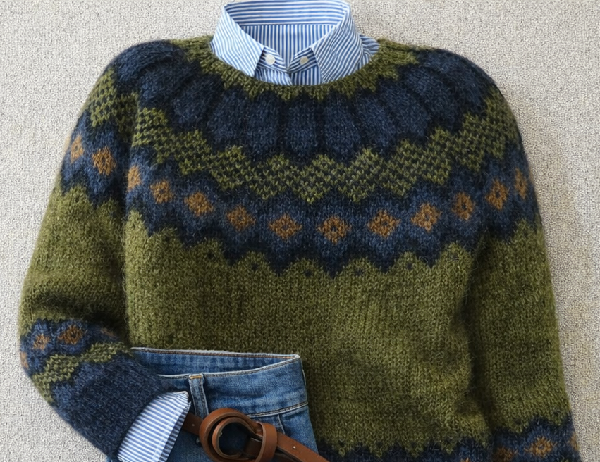 Greta™ | Nordic Fair Isle Crewneck Sweater